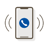 Smartphone mit Telefonhörersymbol